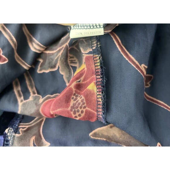 Velvet Crush Burnout Floral Open Front Top Medium Kaftan Kimono Witch Whimsy - Picture 5 of 6